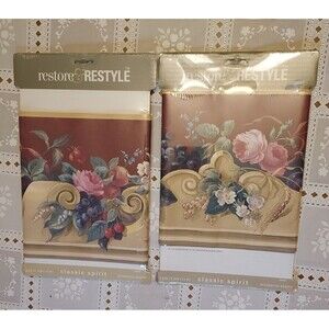 Restore & Restyle Decorative Wall Border Floral Classic Spirit 1997 NEW Set Of 2